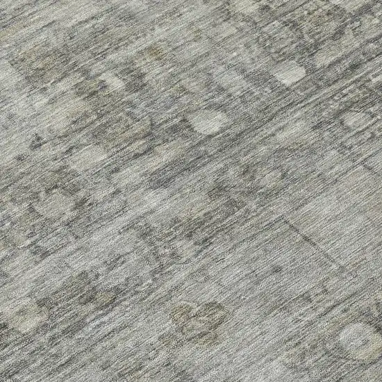 Pewter And Gray Geometric Washable Indoor Outdoor Area Rug Photo 8