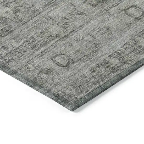 Pewter And Gray Geometric Washable Indoor Outdoor Area Rug Photo 7