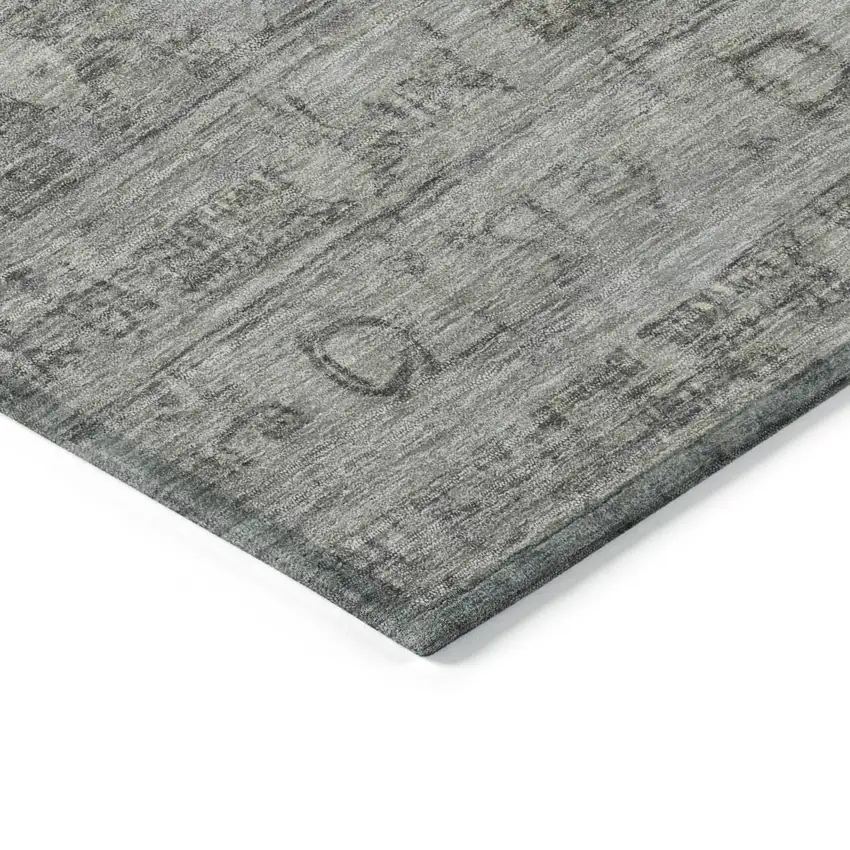 Pewter And Gray Geometric Washable Indoor Outdoor Area Rug Photo 7