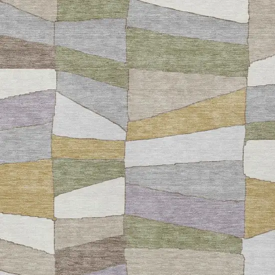Pewter And Gray Geometric Washable Indoor Outdoor Area Rug Photo 9