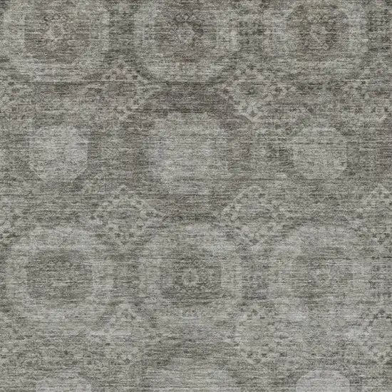 Pewter And Gray Medallion Washable Indoor Outdoor Area Rug Photo 4