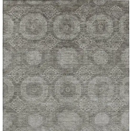 Pewter And Gray Medallion Washable Indoor Outdoor Area Rug Photo 4
