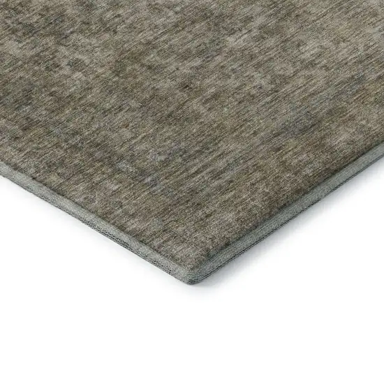 Pewter And Gray Oriental Washable Area Rug With UV Protection Photo 7
