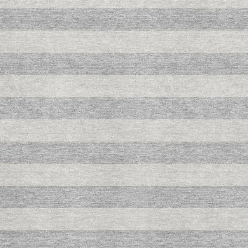 Pewter And Gray Striped Washable Area Rug With UV Protection Photo 3
