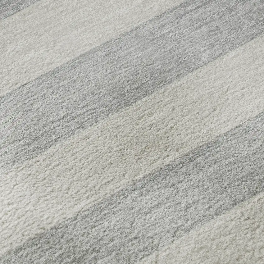 Pewter And Gray Striped Washable Area Rug With UV Protection Photo 3