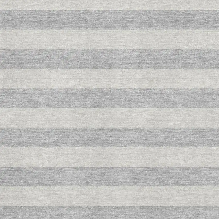 Pewter And Gray Striped Washable Area Rug With UV Protection Photo 3