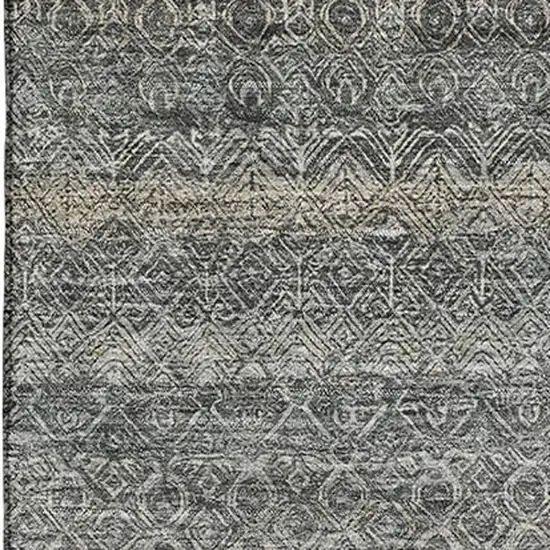 Pewter And Gray Striped Washable Area Rug With UV Protection Photo 3