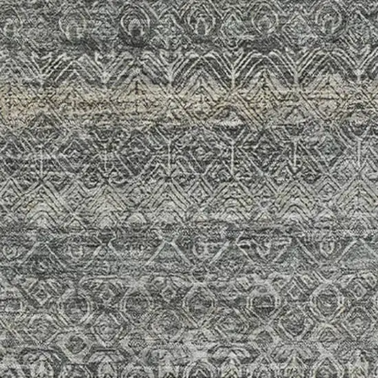 Pewter And Gray Striped Washable Area Rug With UV Protection Photo 3