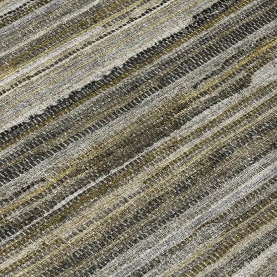 Pewter And Gray Striped Washable Indoor Outdoor Area Rug Photo 6