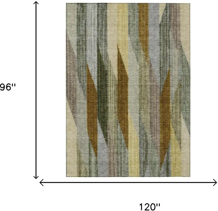 Pewter And Gray Striped Washable Indoor Outdoor Area Rug Photo 7