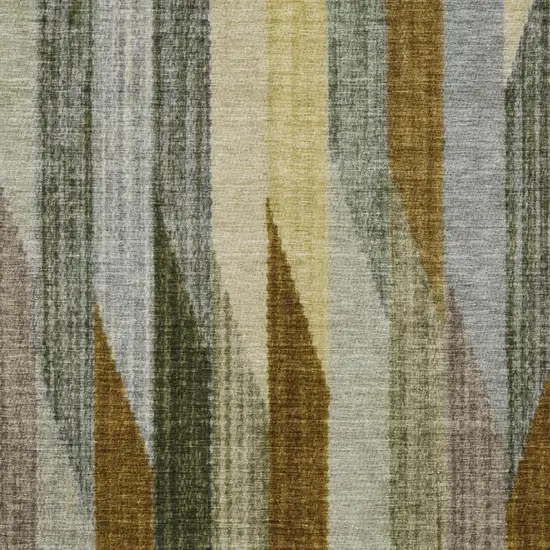 Pewter And Gray Striped Washable Indoor Outdoor Area Rug Photo 3