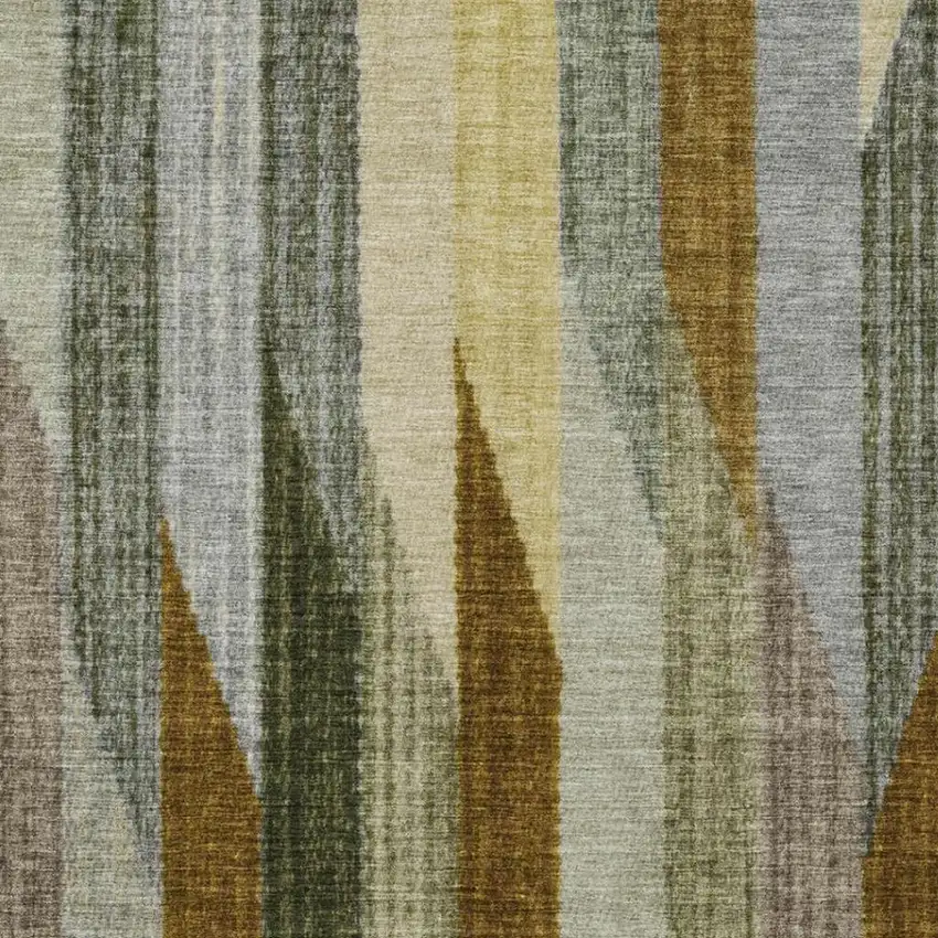 Pewter And Gray Striped Washable Indoor Outdoor Area Rug Photo 3
