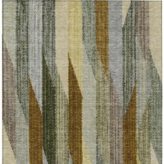 Pewter And Gray Striped Washable Indoor Outdoor Area Rug Photo 4