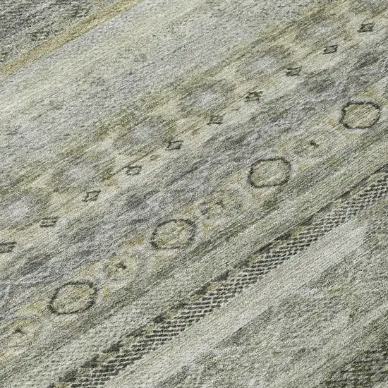 Pewter And Gray Striped Washable Indoor Outdoor Area Rug Photo 6