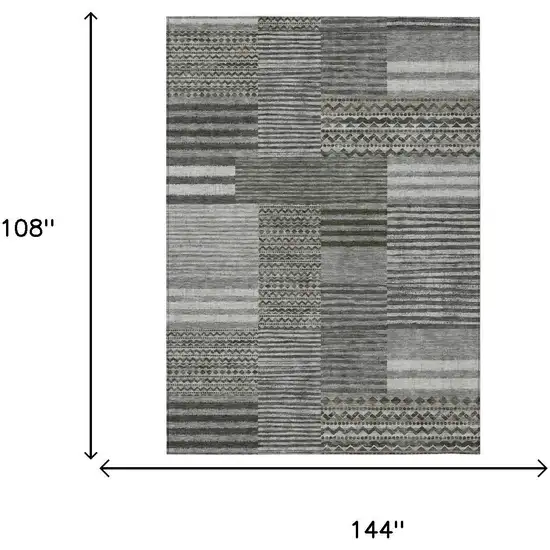 Pewter And Gray Striped Washable Indoor Outdoor Area Rug Photo 7