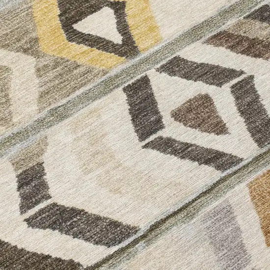 Pewter And Gray Tribal Washable Indoor Outdoor Area Rug Photo 6