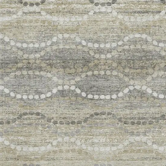 Pewter And Ivory Abstract Geometric Washable Area Rug With UV Protection Photo 3