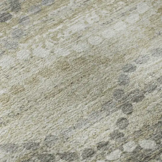 Pewter And Ivory Abstract Geometric Washable Area Rug With UV Protection Photo 8