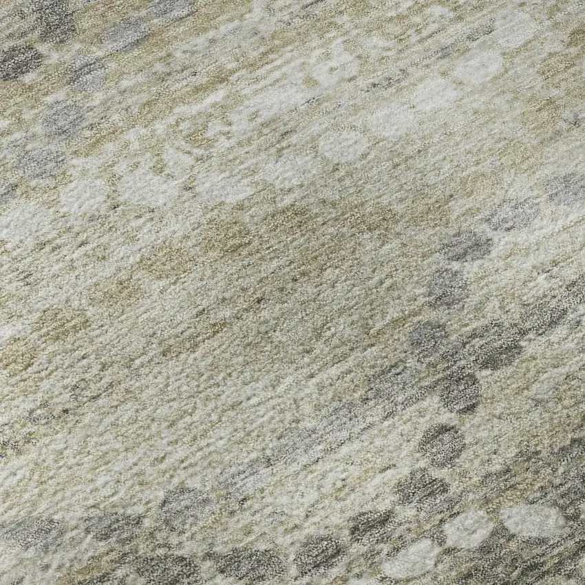 Pewter And Ivory Abstract Geometric Washable Area Rug With UV Protection Photo 8