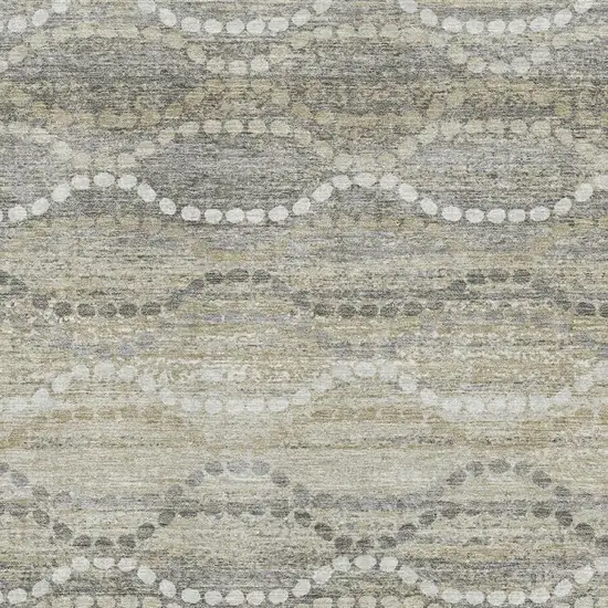 Pewter And Ivory Abstract Geometric Washable Area Rug With UV Protection Photo 3