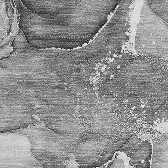 Pewter And Ivory Abstract Washable Area Rug With UV Protection Photo 3