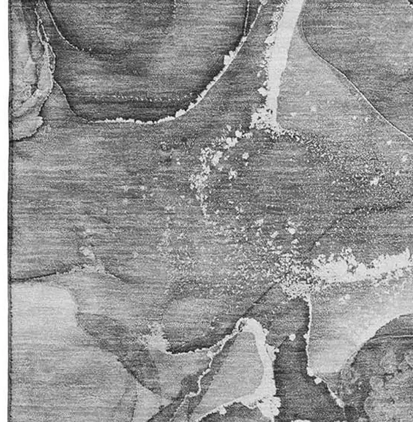 Pewter And Ivory Abstract Washable Area Rug With UV Protection Photo 4