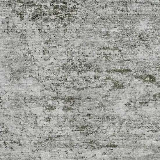 Pewter And Ivory Abstract Washable Area Rug With UV Protection Photo 2