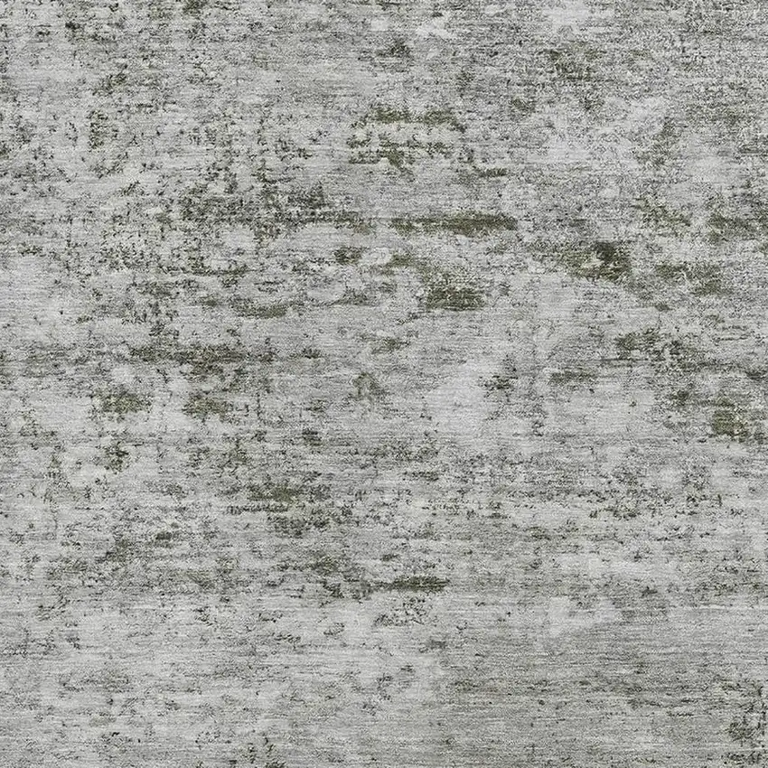 Pewter And Ivory Abstract Washable Area Rug With UV Protection Photo 2