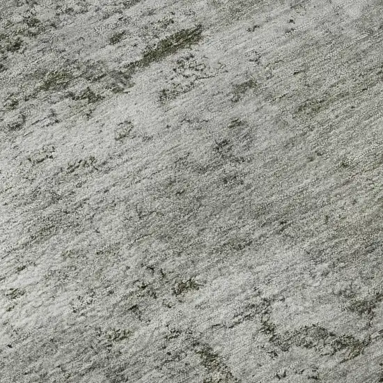 Pewter And Ivory Abstract Washable Area Rug With UV Protection Photo 9