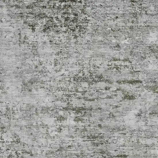 Pewter And Ivory Abstract Washable Area Rug With UV Protection Photo 2