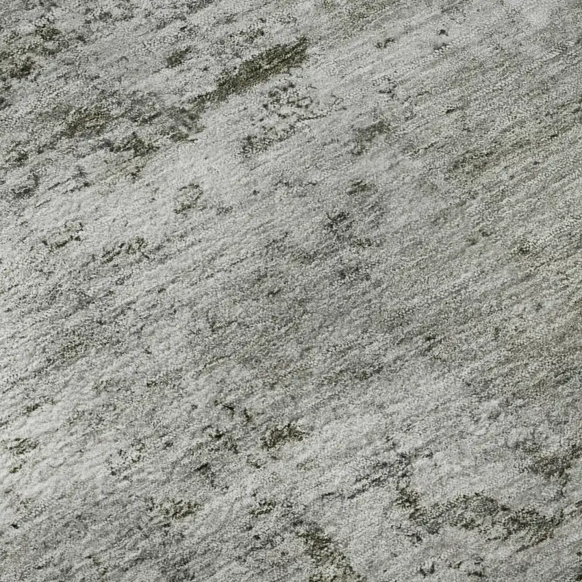 Pewter And Ivory Abstract Washable Area Rug With UV Protection Photo 9