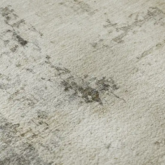 Pewter And Ivory Abstract Washable Area Rug With UV Protection Photo 8