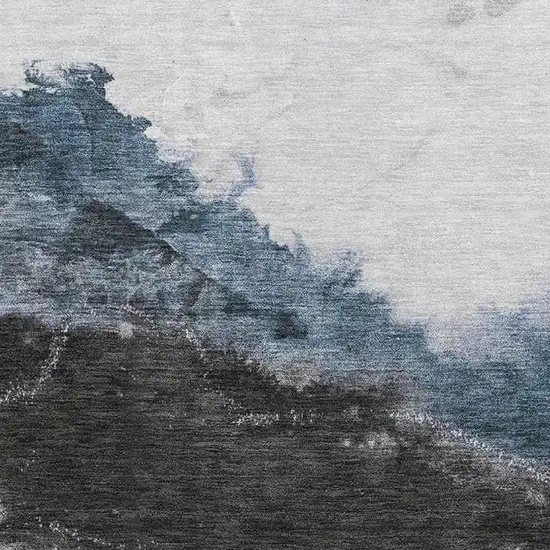 Pewter And Ivory Abstract Washable Area Rug With UV Protection Photo 3