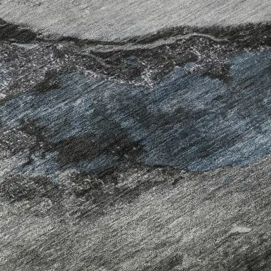 Pewter And Ivory Abstract Washable Area Rug With UV Protection Photo 8