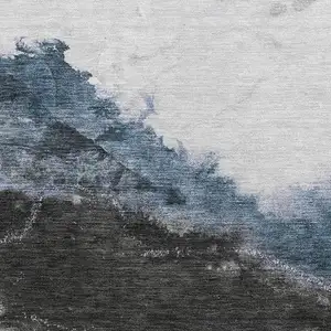 Photo of Pewter And Ivory Abstract Washable Area Rug With UV Protection