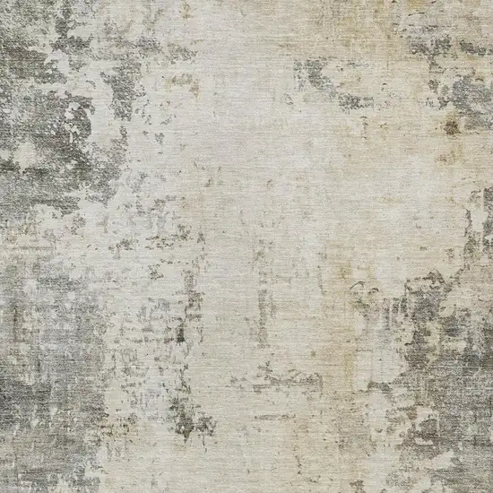 Pewter And Ivory Abstract Washable Indoor Outdoor Area Rug Photo 3