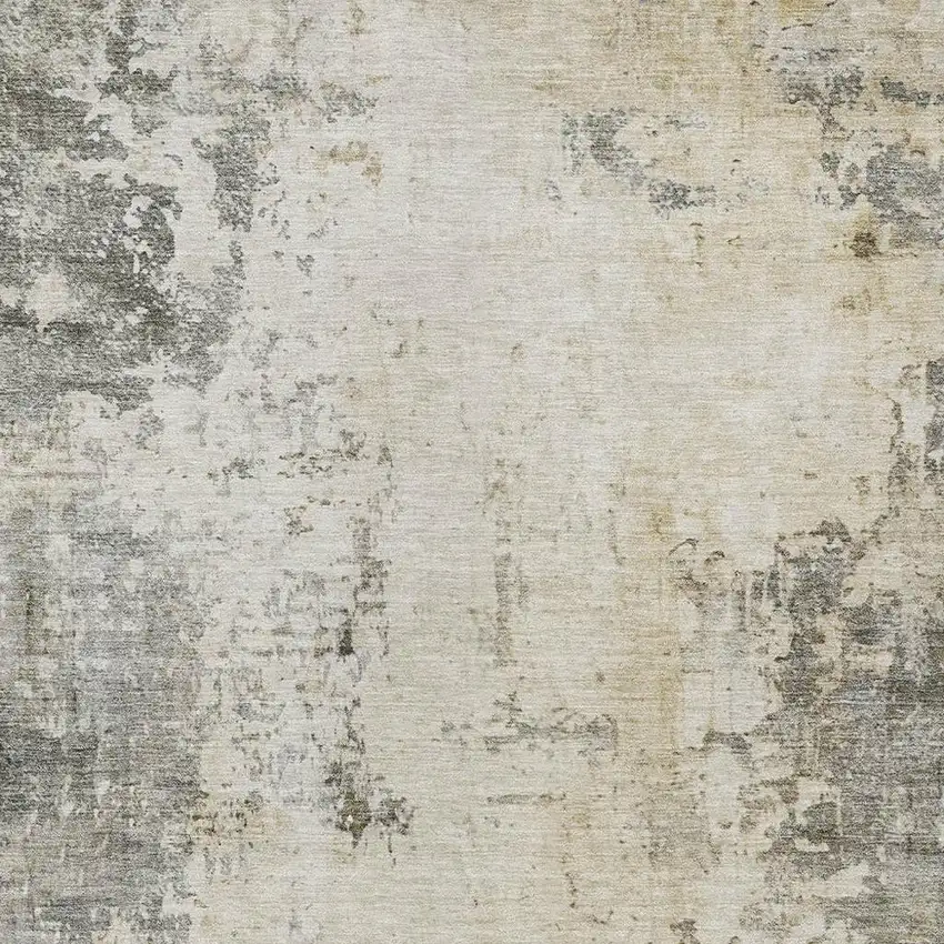 Pewter And Ivory Abstract Washable Indoor Outdoor Area Rug Photo 3