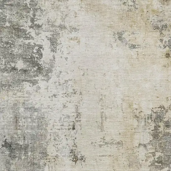 Pewter And Ivory Abstract Washable Indoor Outdoor Area Rug Photo 3