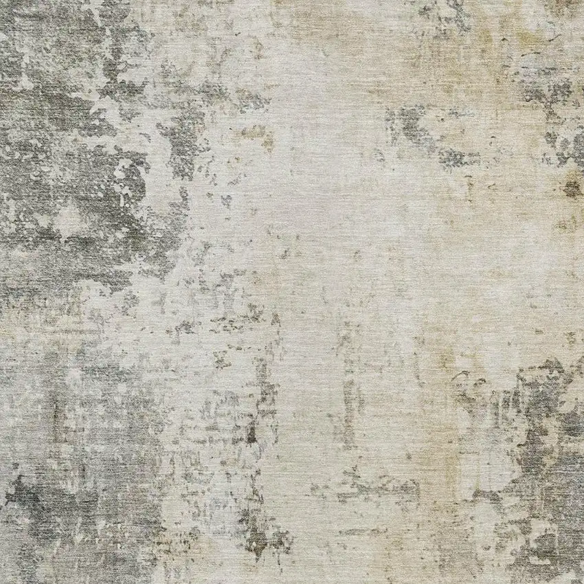 Pewter And Ivory Abstract Washable Indoor Outdoor Area Rug Photo 3