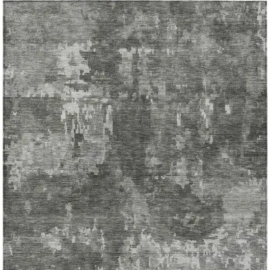 Pewter And Ivory Abstract Washable Indoor Outdoor Area Rug Photo 3
