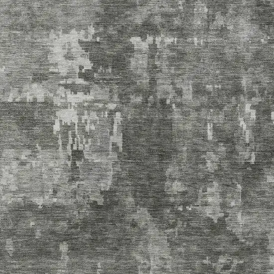 Pewter And Ivory Abstract Washable Indoor Outdoor Area Rug Photo 2