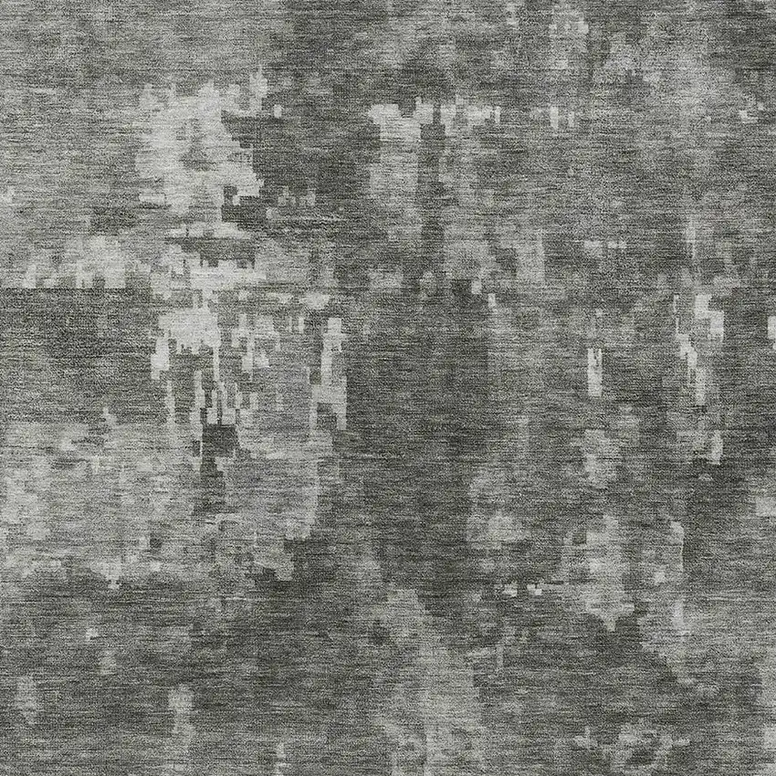 Pewter And Ivory Abstract Washable Indoor Outdoor Area Rug Photo 2