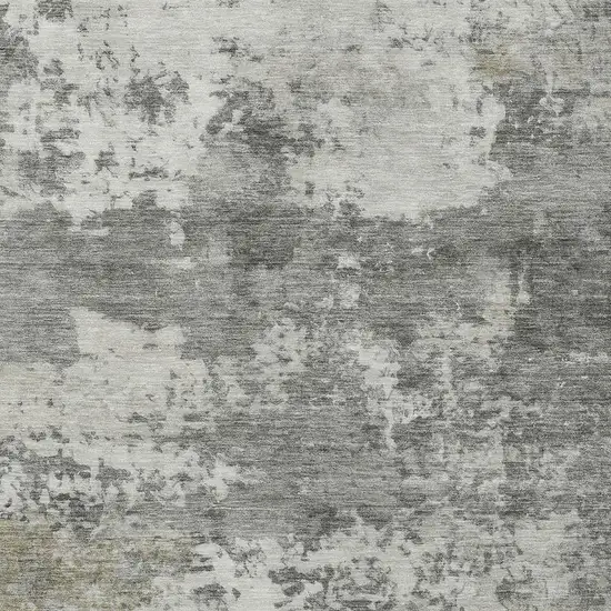 Pewter And Ivory Abstract Washable Indoor Outdoor Area Rug Photo 3