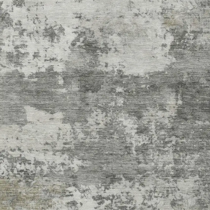 Pewter And Ivory Abstract Washable Indoor Outdoor Area Rug Photo 3