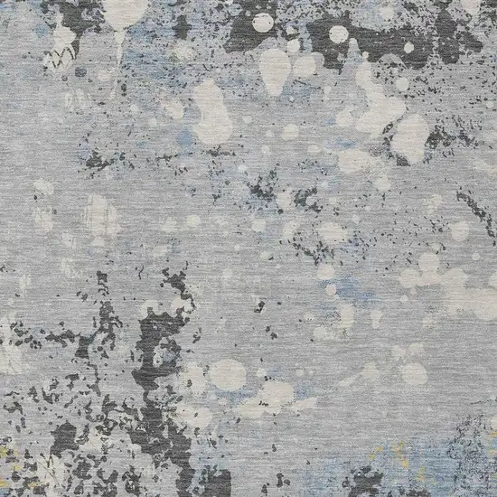 Pewter And Ivory Abstract Washable Indoor Outdoor Area Rug Photo 5