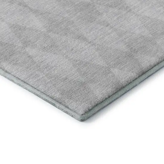 Pewter And Ivory Diamond Washable Area Rug With UV Protection Photo 8