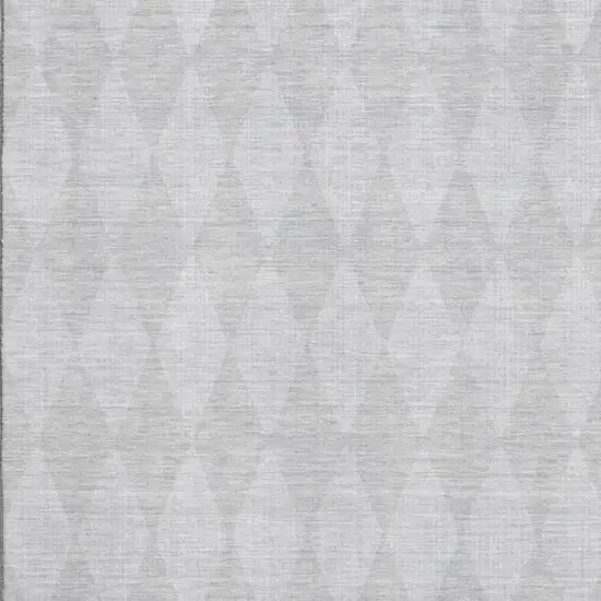 Pewter And Ivory Diamond Washable Area Rug With UV Protection Photo 3