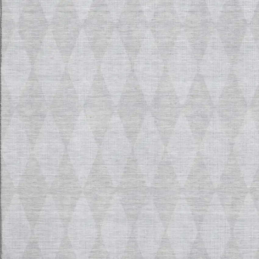 Pewter And Ivory Diamond Washable Area Rug With UV Protection Photo 3