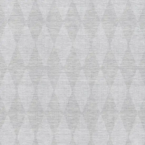 Pewter And Ivory Diamond Washable Area Rug With UV Protection Photo 3