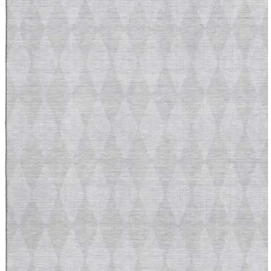 Pewter And Ivory Diamond Washable Area Rug With UV Protection Photo 3